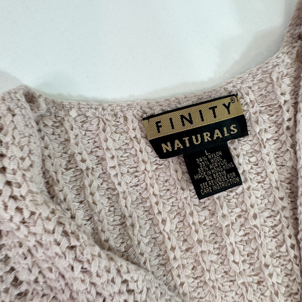 Finity Naturals Sweater Womens Small Beige Button Front Wool Blend Knit Cardigan - Picture 3 of 8
